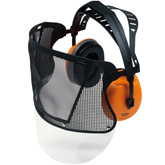 Face / ear protection with nylon mesh visor