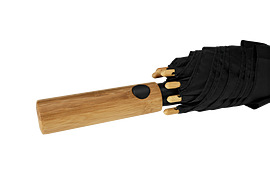 Walking stick umbrella with bamboo handle