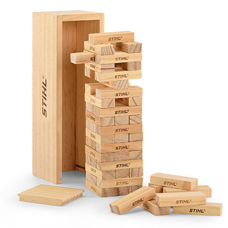 Wooden stacking tower game