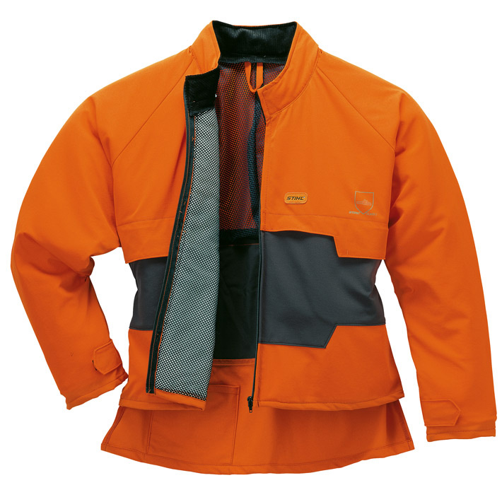 Chainsaw jacket with cut protection