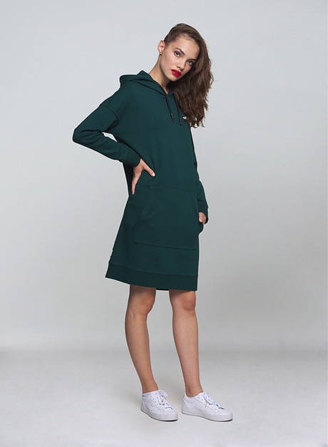 Mikinové šaty s kapucí ICON zelená