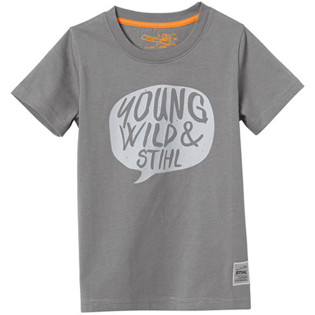 Детска тениска „YOUNG WILD“, тъмносива