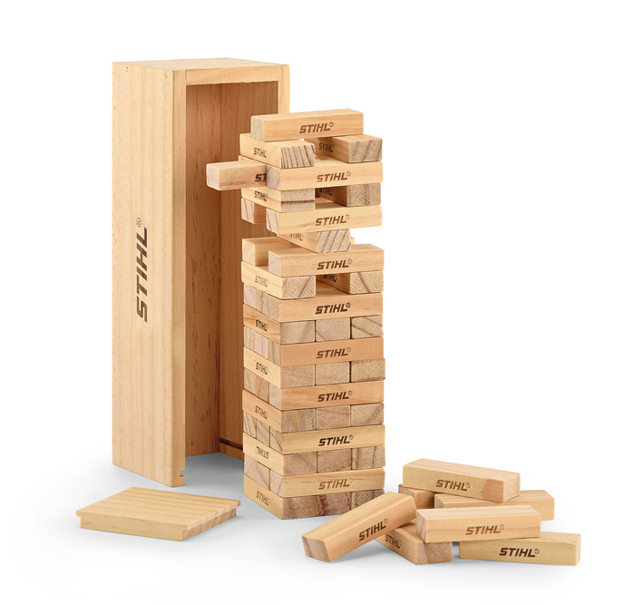 Wooden stacking tower game