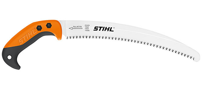 Pruning shears with curved saw blade