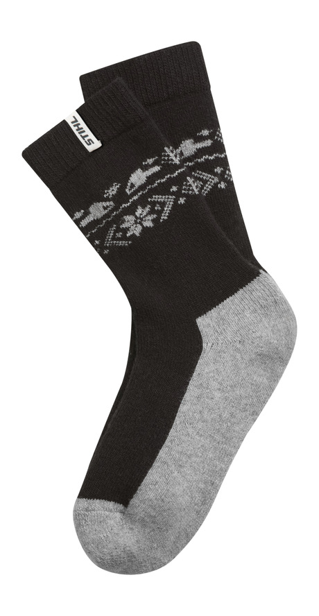 Ponožky XMAS 2021 - šedočerné s norským vzorem