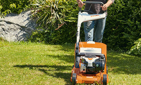 Petrol lawn mowers for small to medium sized lawns STIHL