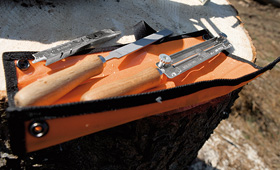 Tools for maintenance and servicing of chainsaws