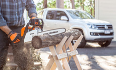 Gas chain saws for property maintenance